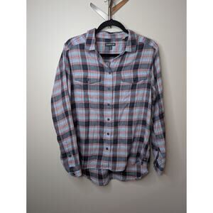 Toad & Co Plaid Flannel Mens 2 Pocket Button Down Shirt - Size L